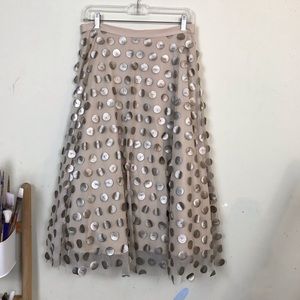 Eva Franco Anthropology Gold Dotted Payette Skirt